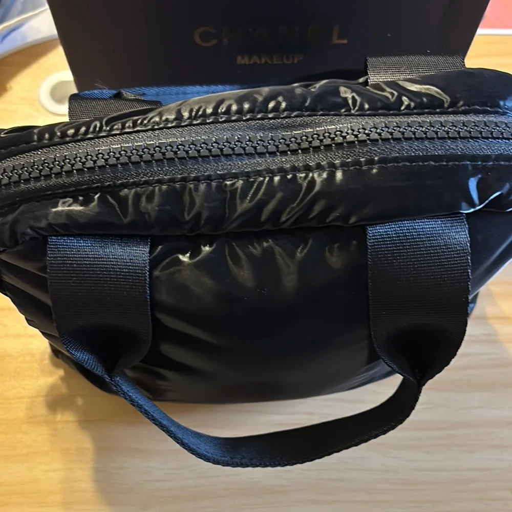 CHANEL Black Puff Cosmetic Bag w/Straps - Picture 3 of 8